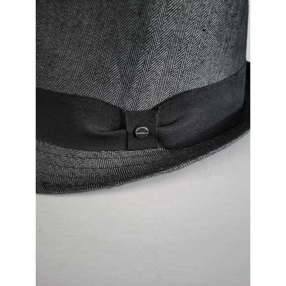 Stetson Fedora Hat Men's Size Small/Medium Polyester Black and Gray All American - Picture 2 of 8